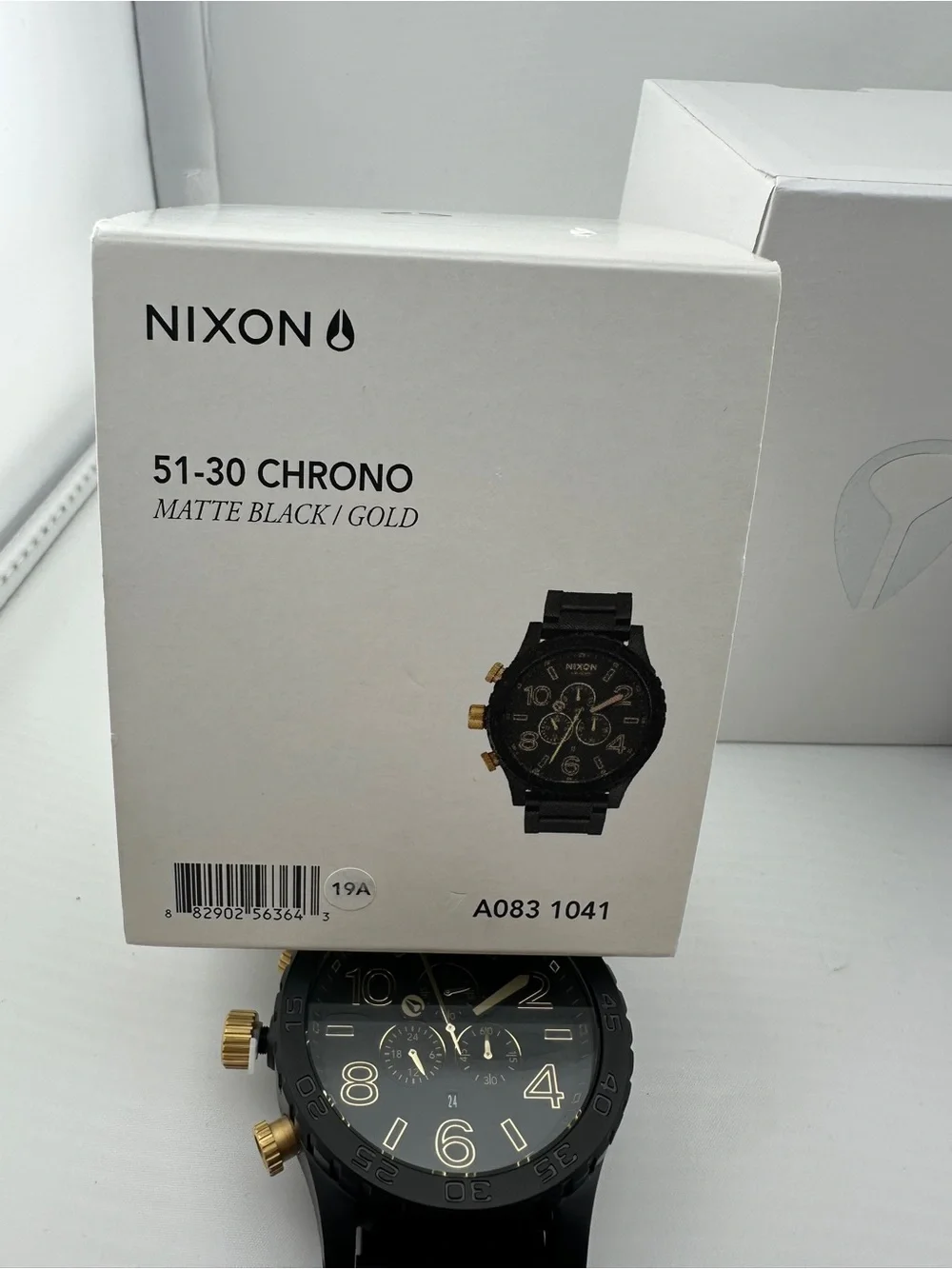 New Nixon Black & Gold Stainless Steel Chronograph Watch
